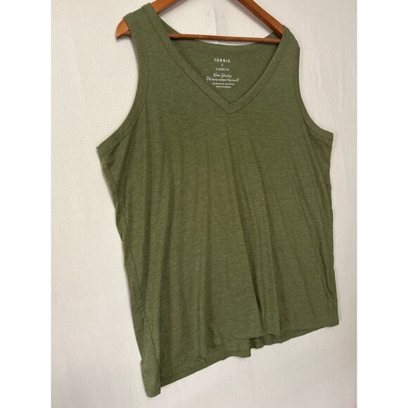 Torrid Women’s Plus Classic Fit Olive Green V-Neck Sleeveless Tank Top Size 3X - Picture 5 of 10